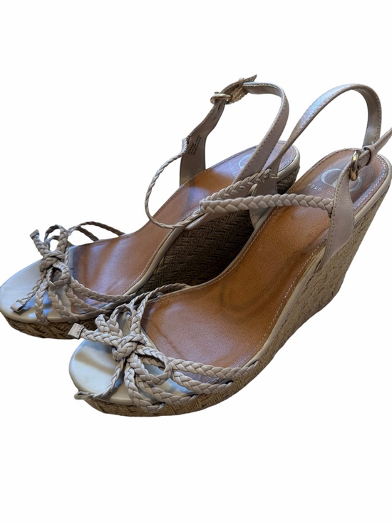 Kelsi Dagger Shoes - Kelsi Dagger Braided Espadrille Wedge Sandals - Beige
